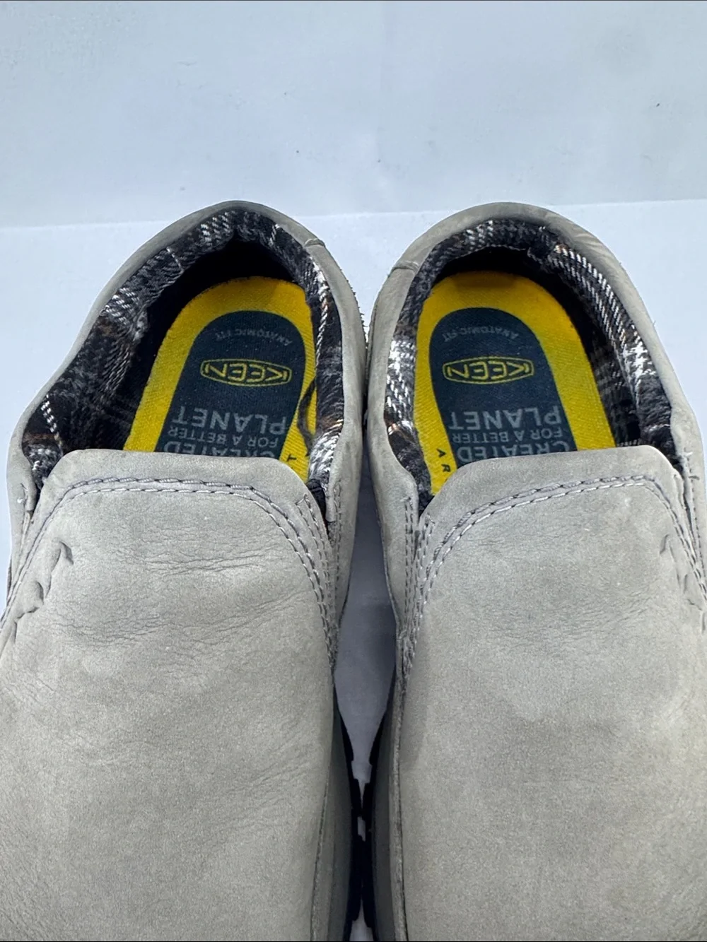 Keen Womens Kaci III Gray Leather Flannel Low-top Slip-on Shoes Loafers, sz 11 - Picture 4 of 15